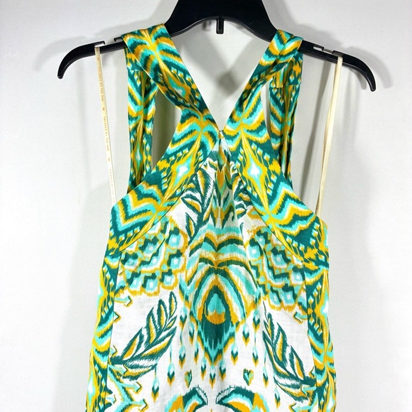 Farm Rio Tropical Tapestry Euroflax Premium Linen Maxi Dress Off White M NWT - Picture 11 of 17